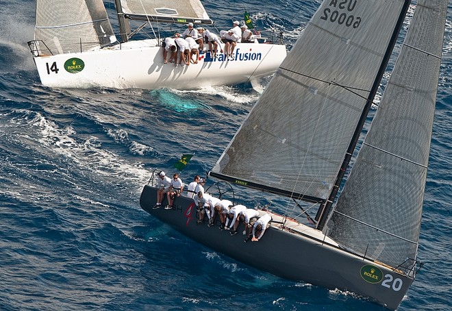 Crossing between FLASH GORDON and TRANSFUSION - Rolex Farr 40 World Championship 2011 ©  Rolex/ Kurt Arrigo http://www.regattanews.com